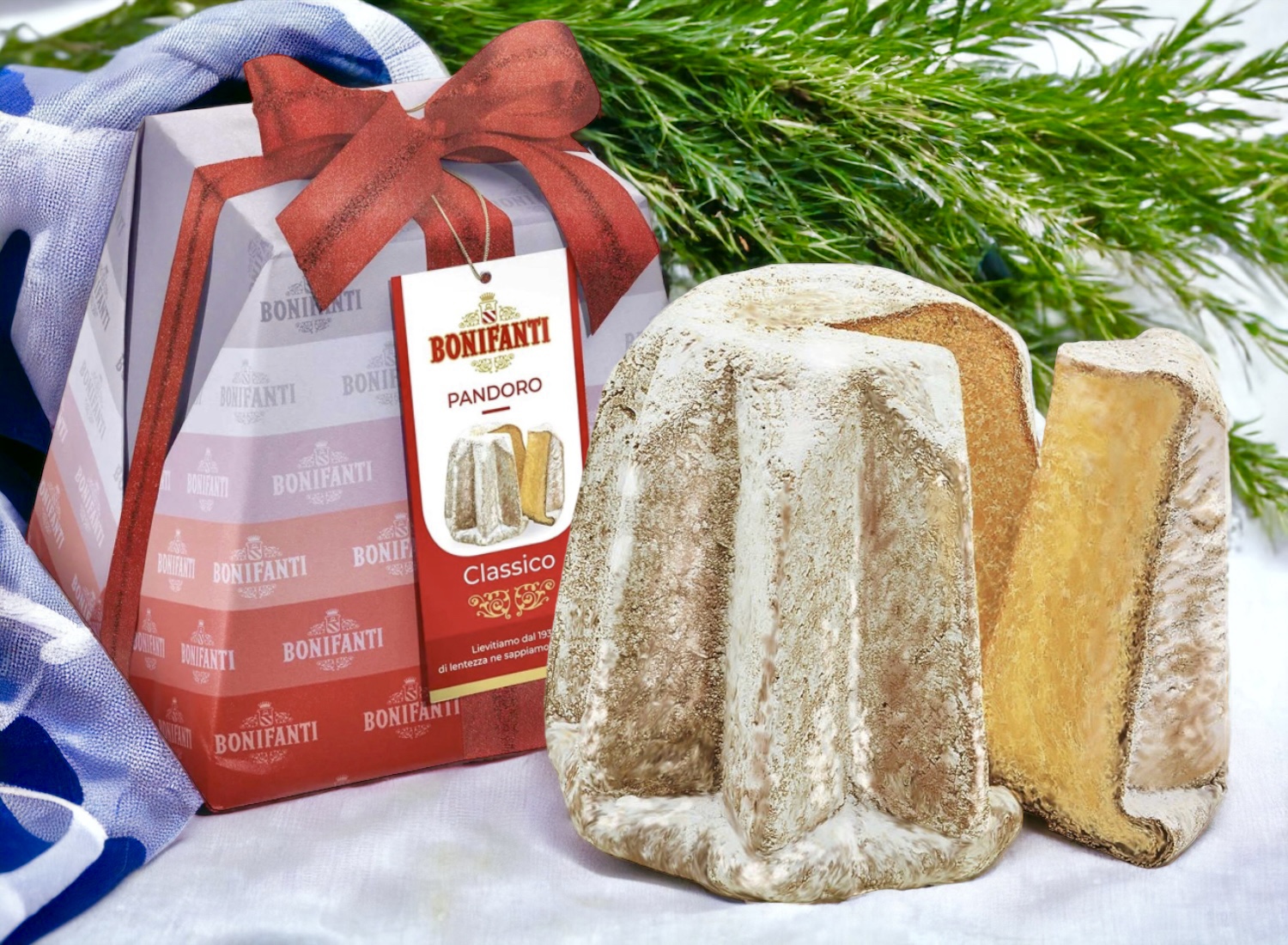 Bonifanti Pandoro klassische Weihnachtsgebäck, premium Qualität