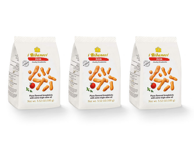 Bibanesi Brotstangen mit Pizza Geschmack 3x100g
