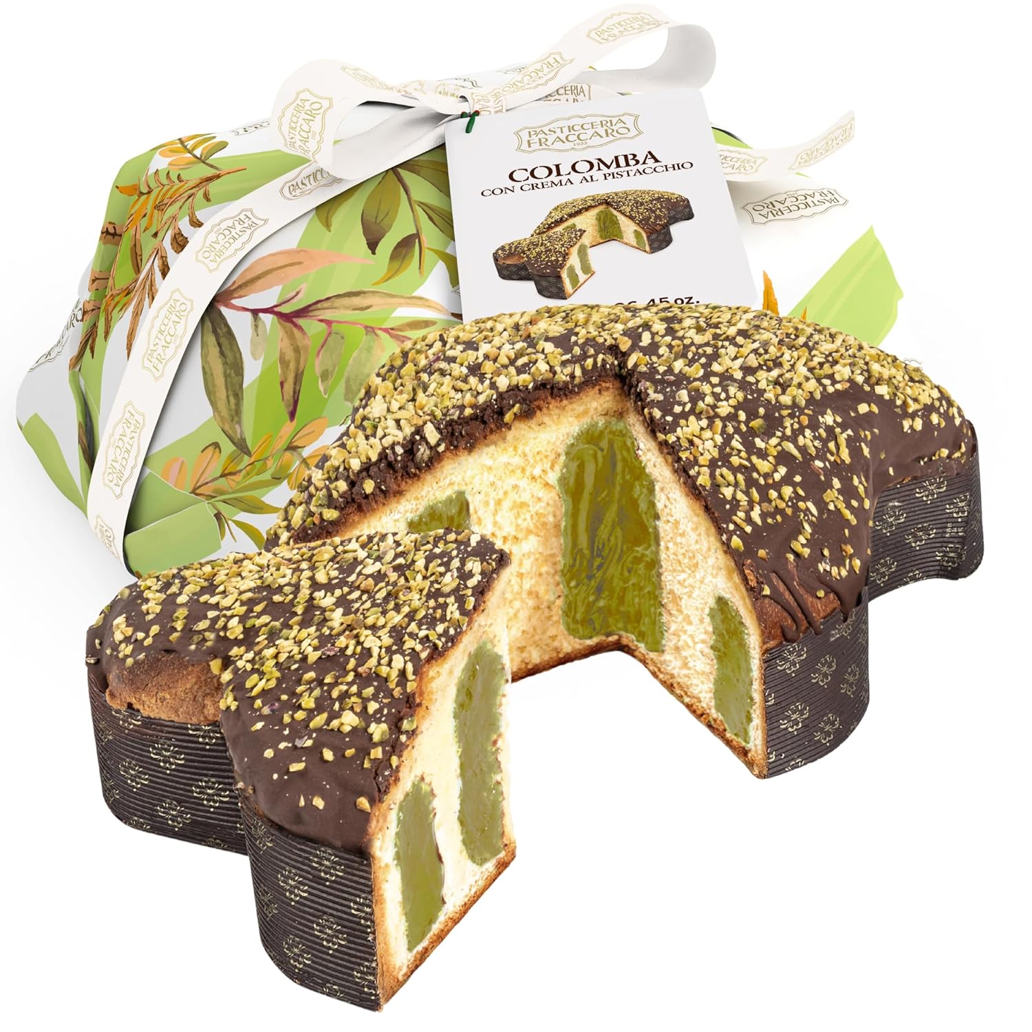 Colomba gefüllt mit Pistazien Creme