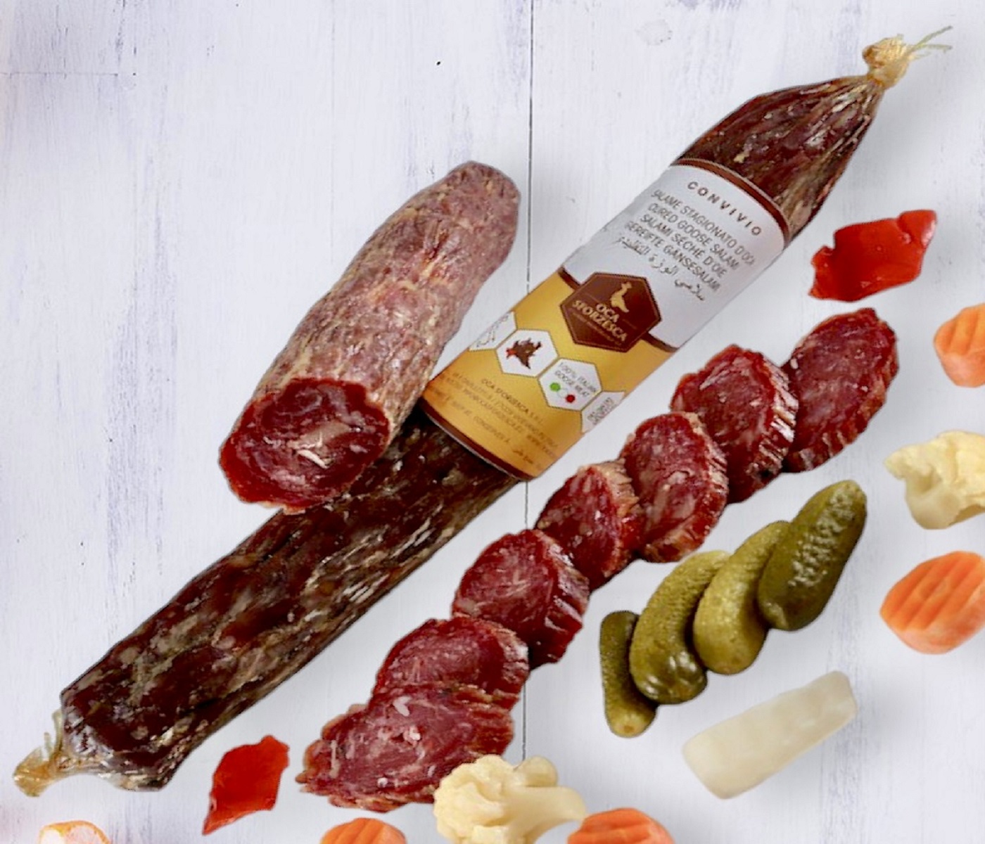 Gereifte Gänsesalami aus 100% Gänsefleich