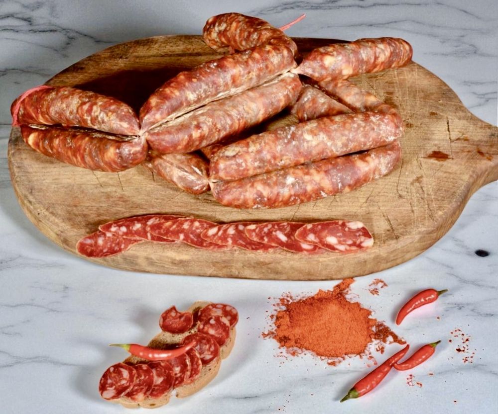 4X Salsiccia Piccante di Calabria - Scharfe gereifte Wurst aus Kalabrien 350g