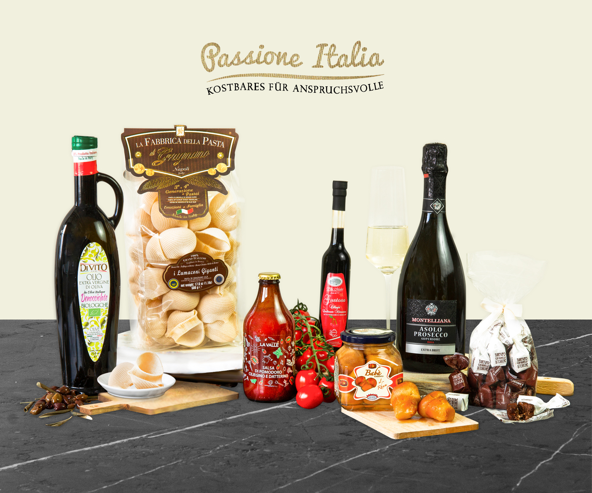 Edler  Geschenkkorb "Il meglio d'Italia" - mit ausgesuchter Feinkost aus Italien