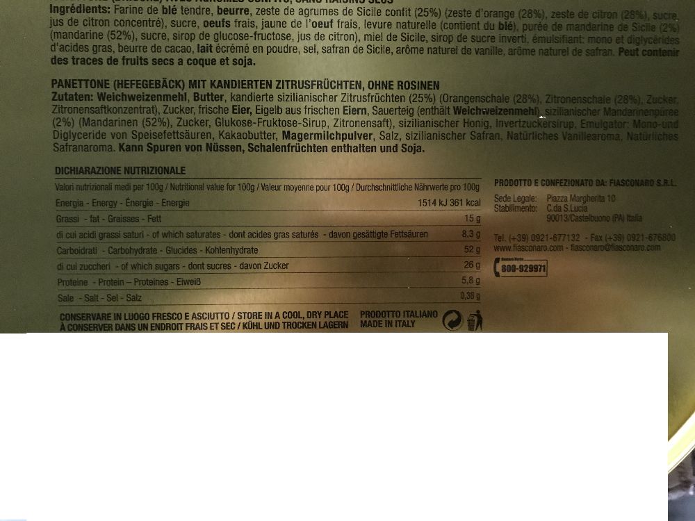 500g Dolce&Gabbana Panettone Agrumi mit Zitrusfrüchten+Safran Limited Edition