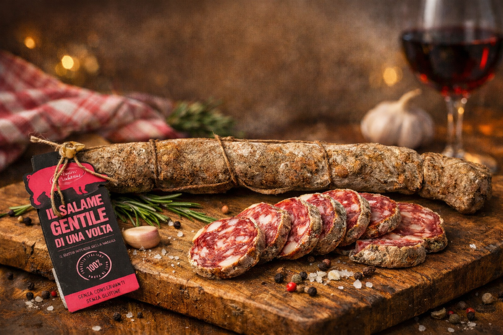 Salame Gentile in Naturkeller gereift - Typ Felino aus Parmaschinken