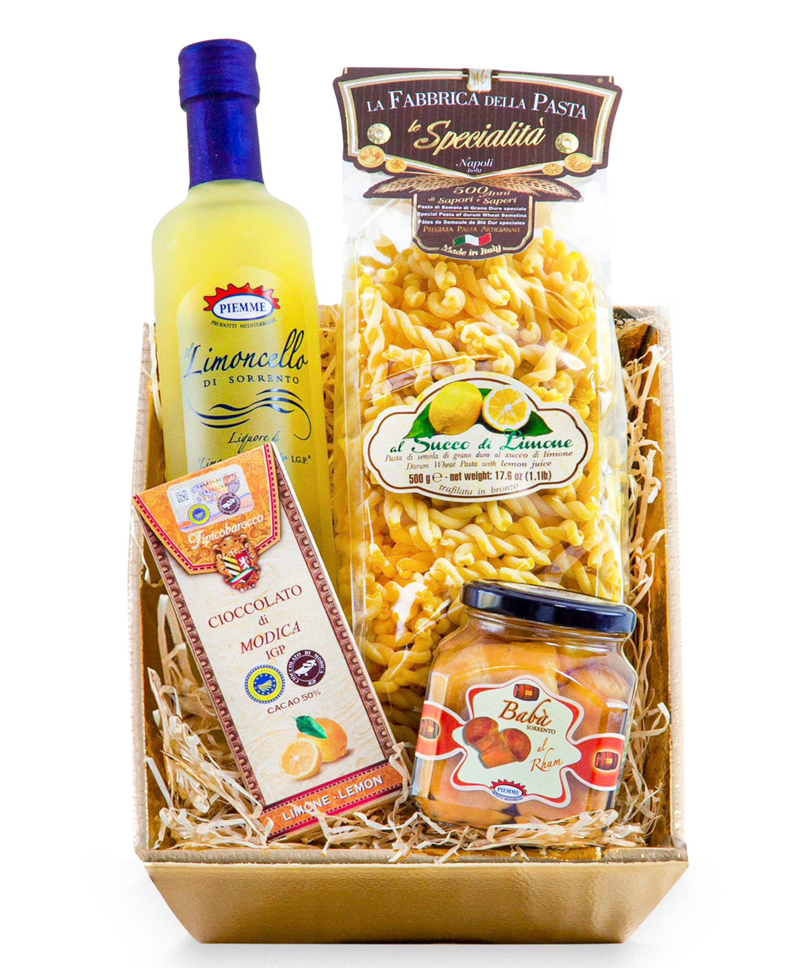 Fruchtiges Geschenkset "Amalfi" mit 0,5l Limoncello und 600g Baba