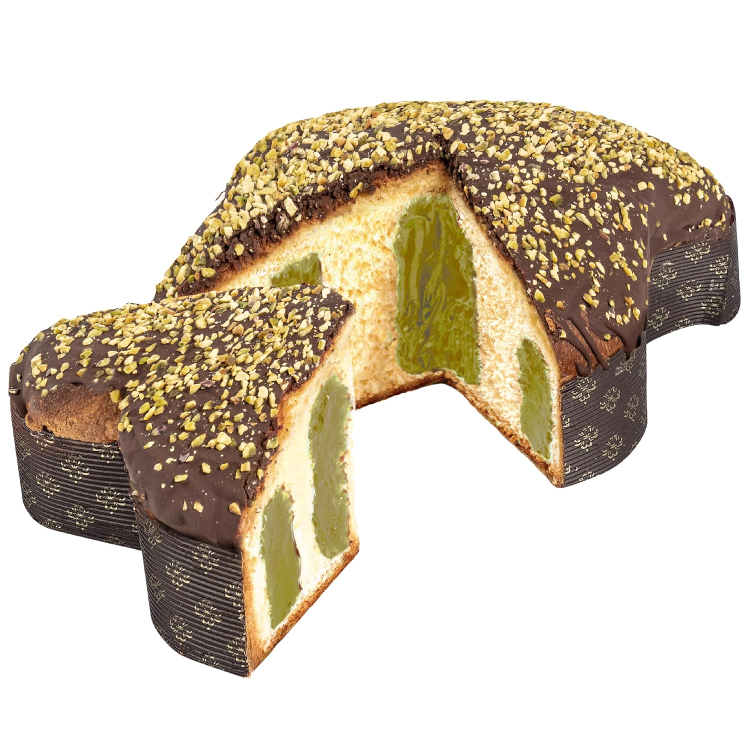 Colomba gefüllt mit Pistazien Creme
