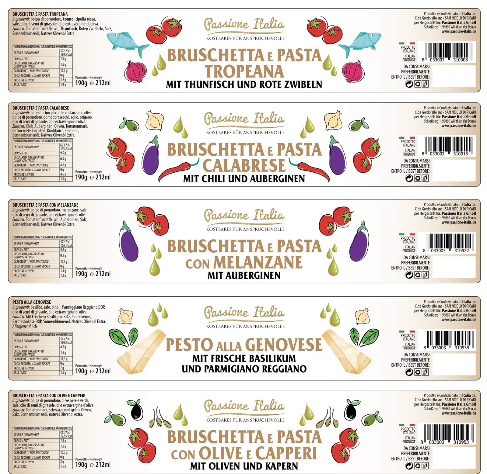 Angebot! Sugo & Bruschetta  4 Sorten + 1 Basilikum Pesto