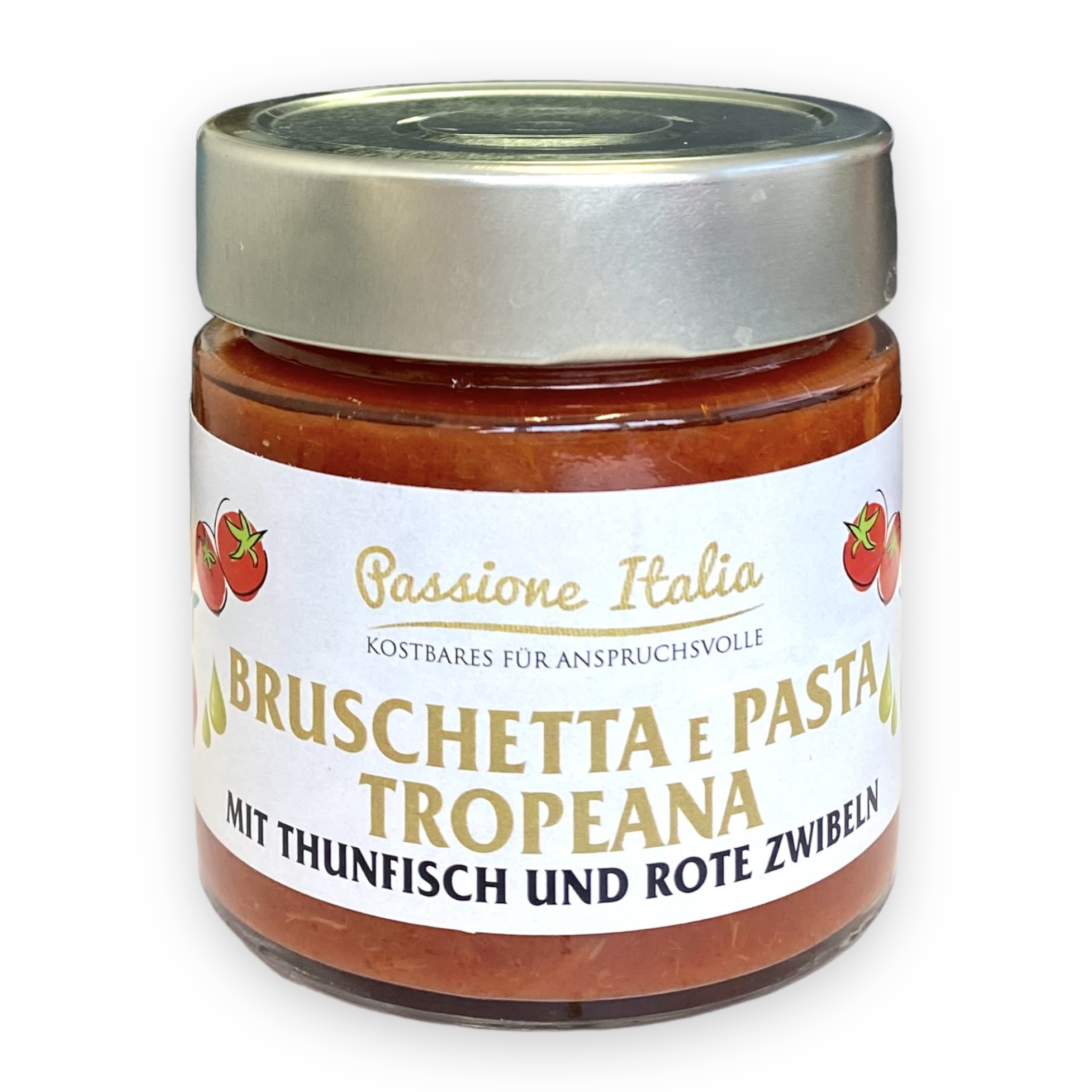 Tropeana Tomatensoße mit Thunfisch und roten Zwiebeln