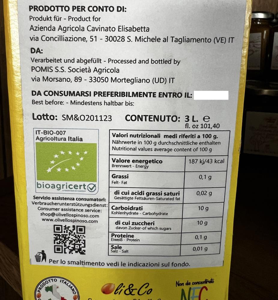 BIO Sanddorn Muttersaft aus eigenen Plantage in Italien