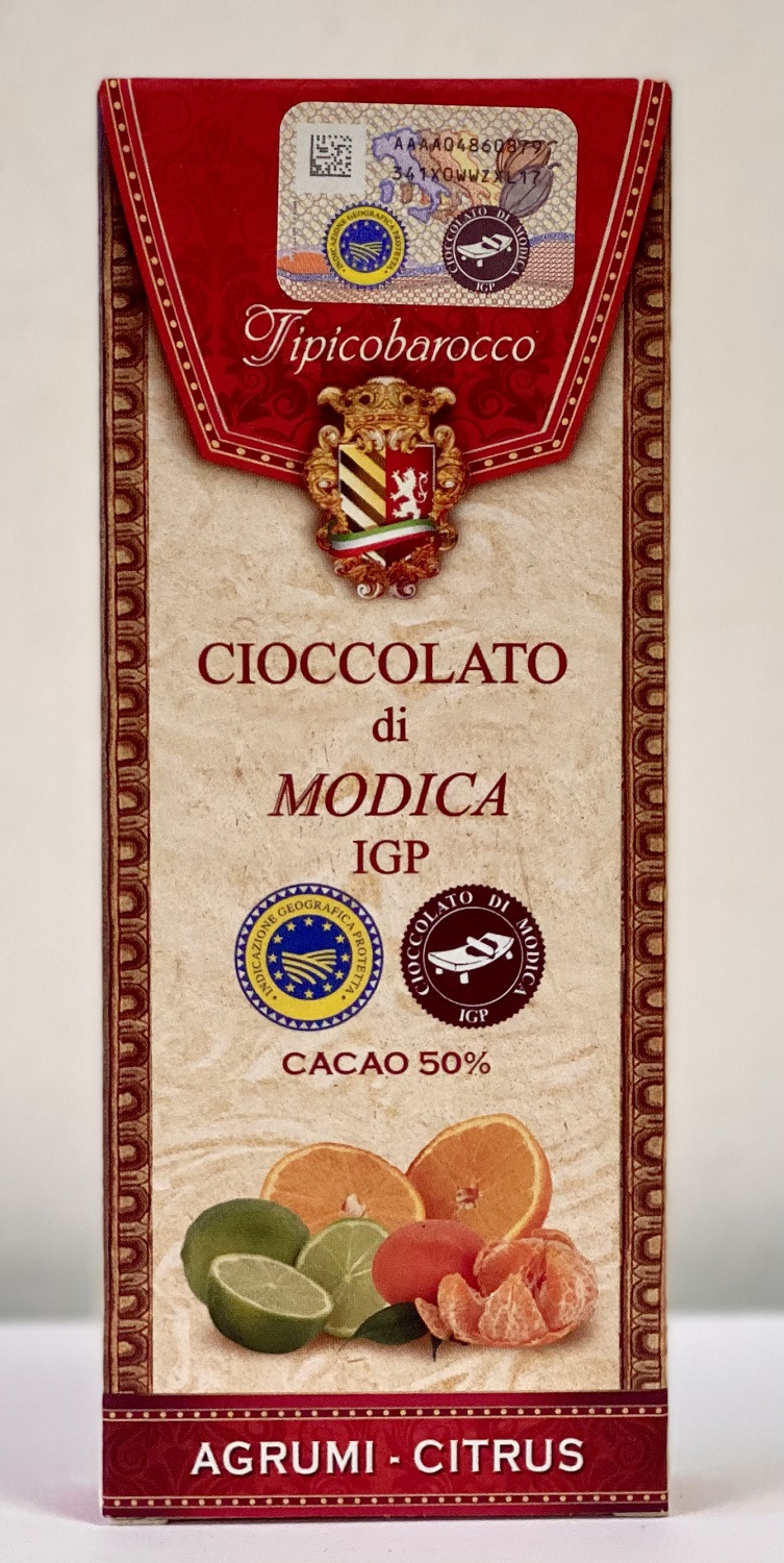 Modica Schokolade mit Zitrusfrüchten