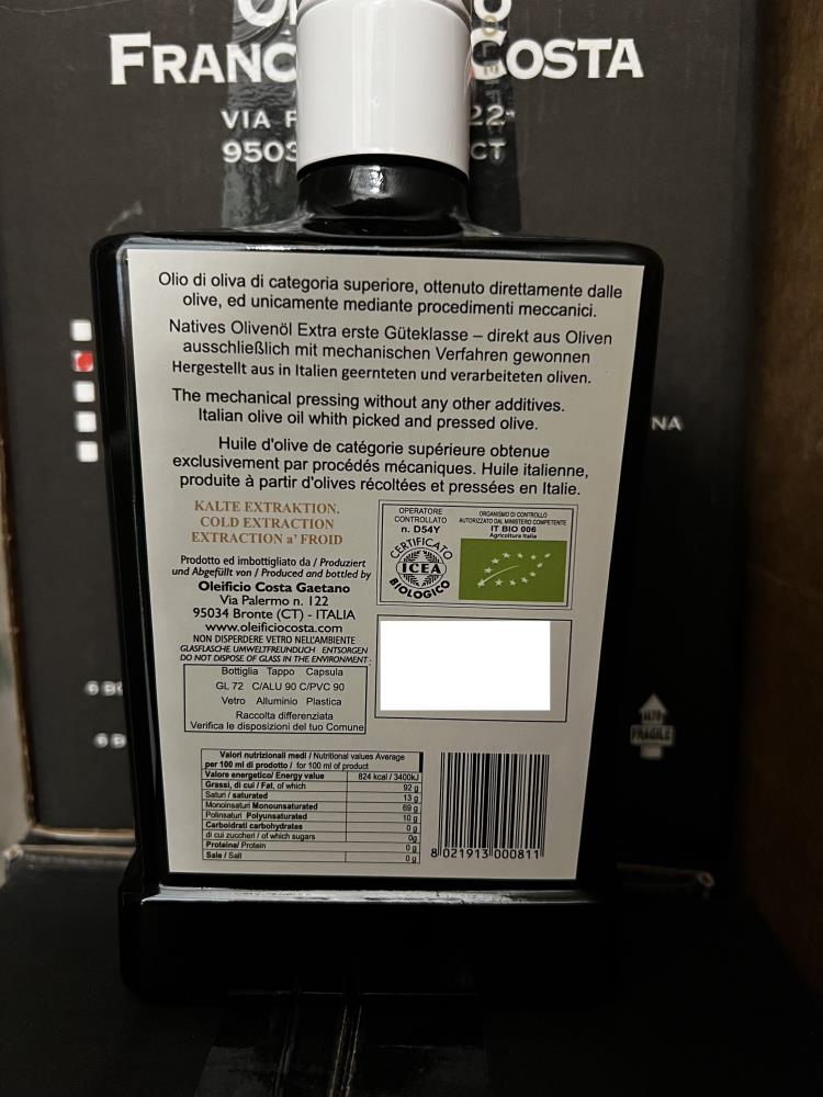 Neu Edoardo Gran Riserva Bio - Olivenöl Extra Vergine Monocultivar Nocellara Etnea IGP Sizilien Neu Edoardo Gran Riserva Bio - Olivenöl Extra Vergine Monocultivar Nocellara Etnea IGP Sizilien