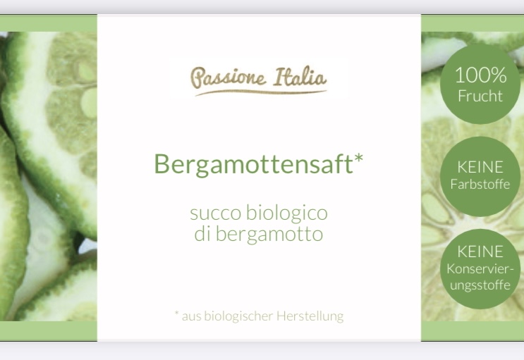 200ml Bio Bergamottensaft Direktsaft aus Kalabrien