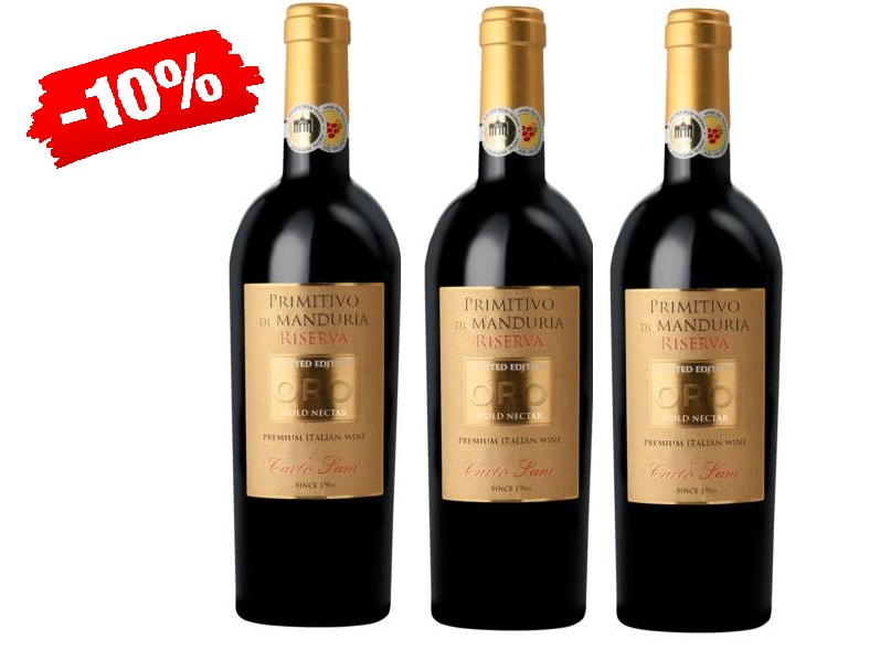 Angebot 3X Primitivo di Manduria Riserva ORO DOC limitiert 2020