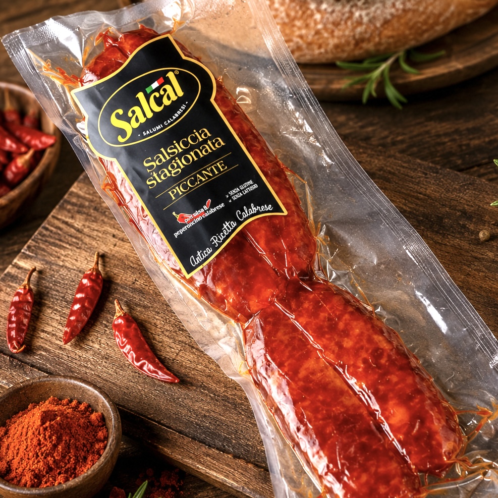 Salsiccia Piccante di Calabria - Scharfe gereifte Wurst aus Kalabrien ca. 250g