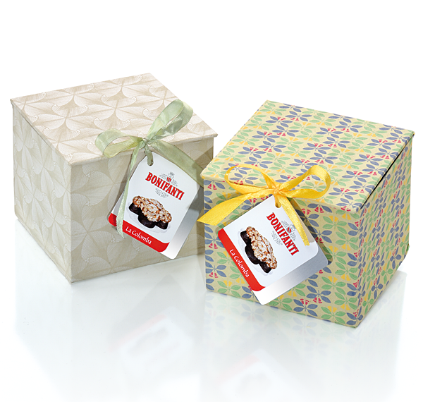 Mini Colomba glassata mit Rosinen und Orangeat in Geschenkbox
