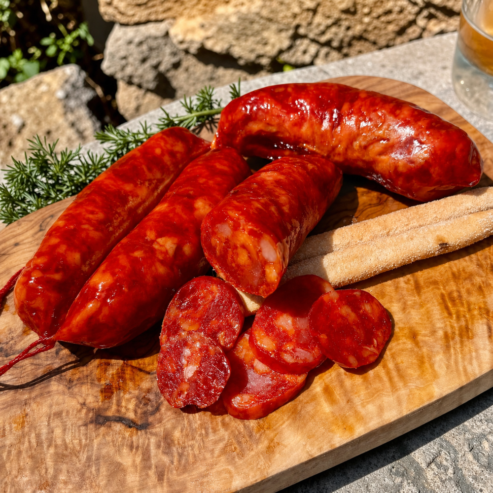 4X Salsiccia Piccante di Calabria - Scharfe gereifte Wurst aus Kalabrien 350g