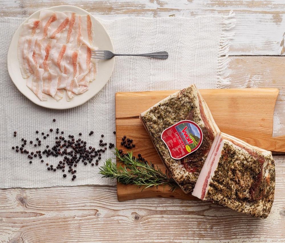 300gr Marmorspeck Lardo di Sauris mit Kräutern
