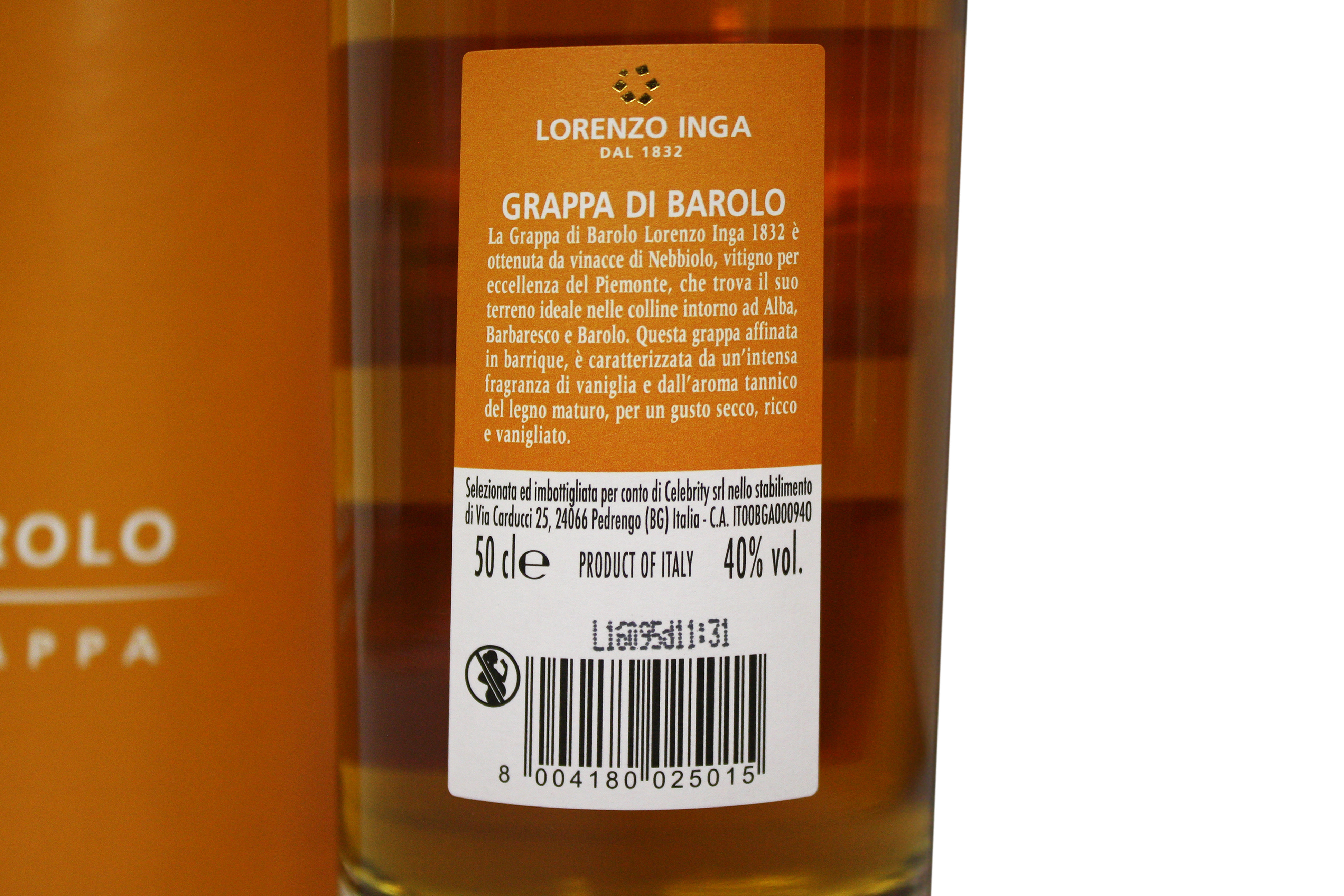 Grappa di Barolo "Barrique" 40% Vol.