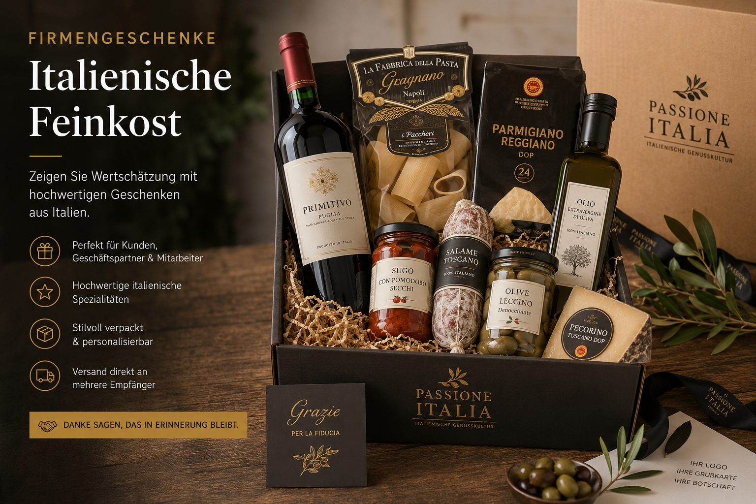 Firmengeschenke mit italienischer Feinkost von Passione Italia