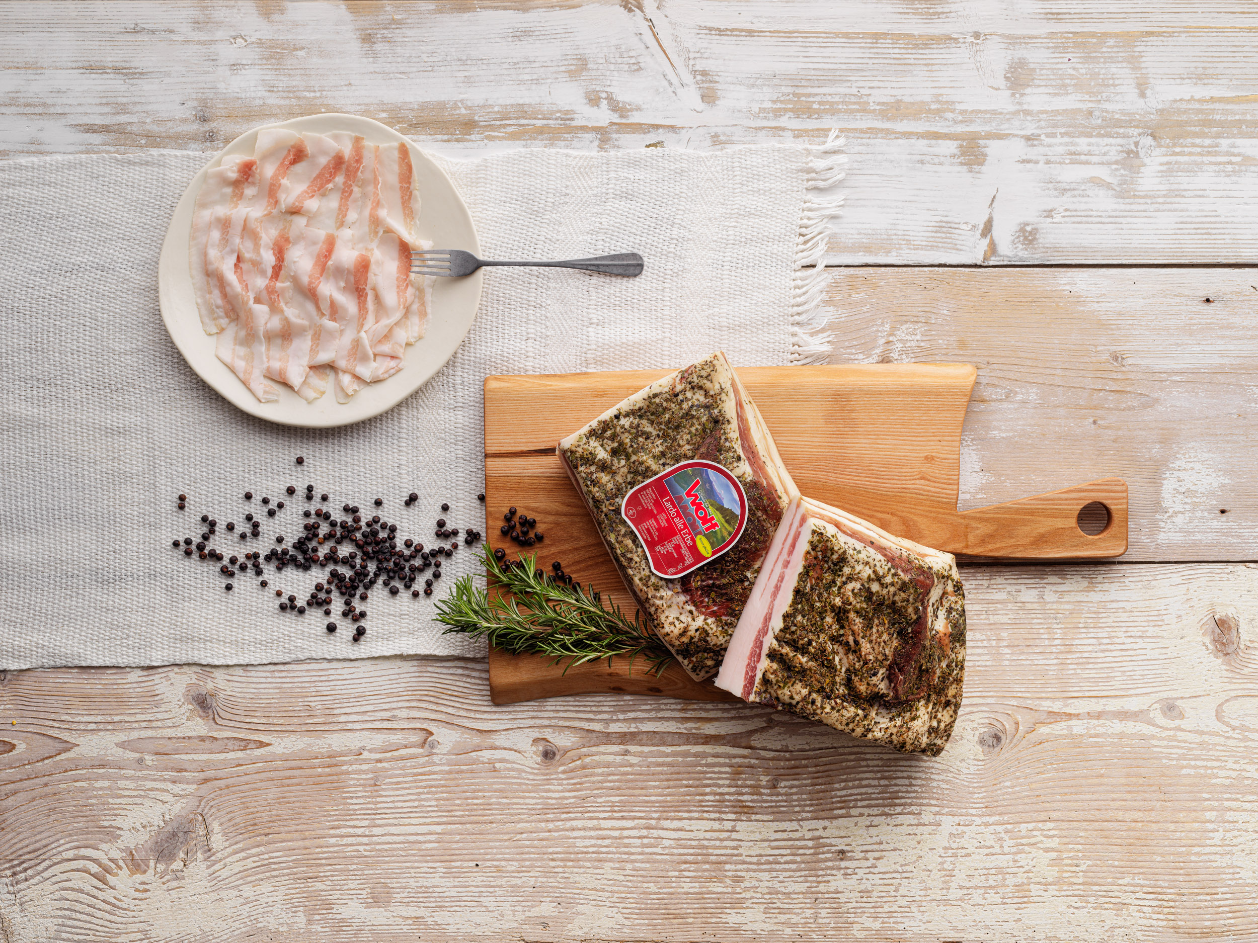 Premiumspeck Lardo di Sauris, Marmorspeck mit Kräutern