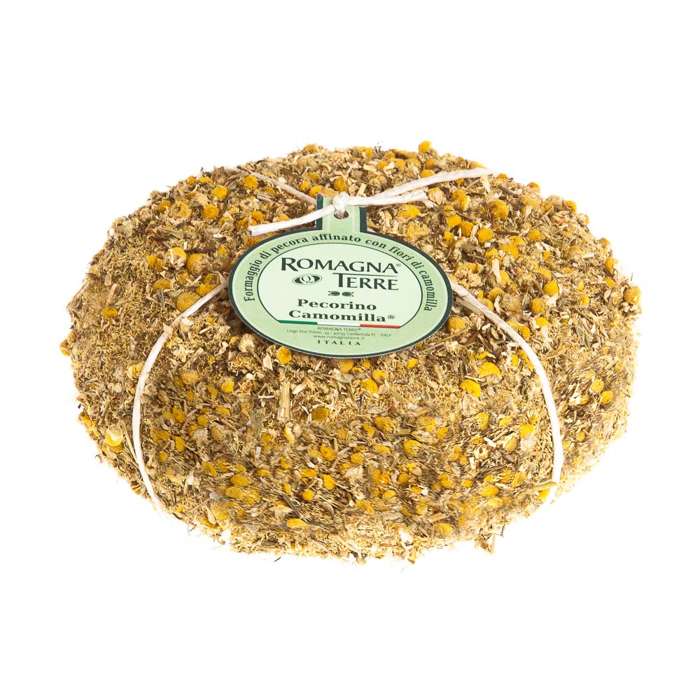 Pecorino-Camomilla-1000 Pecorino Camomilla - Schafmilchkäse mit Kamillenblüten