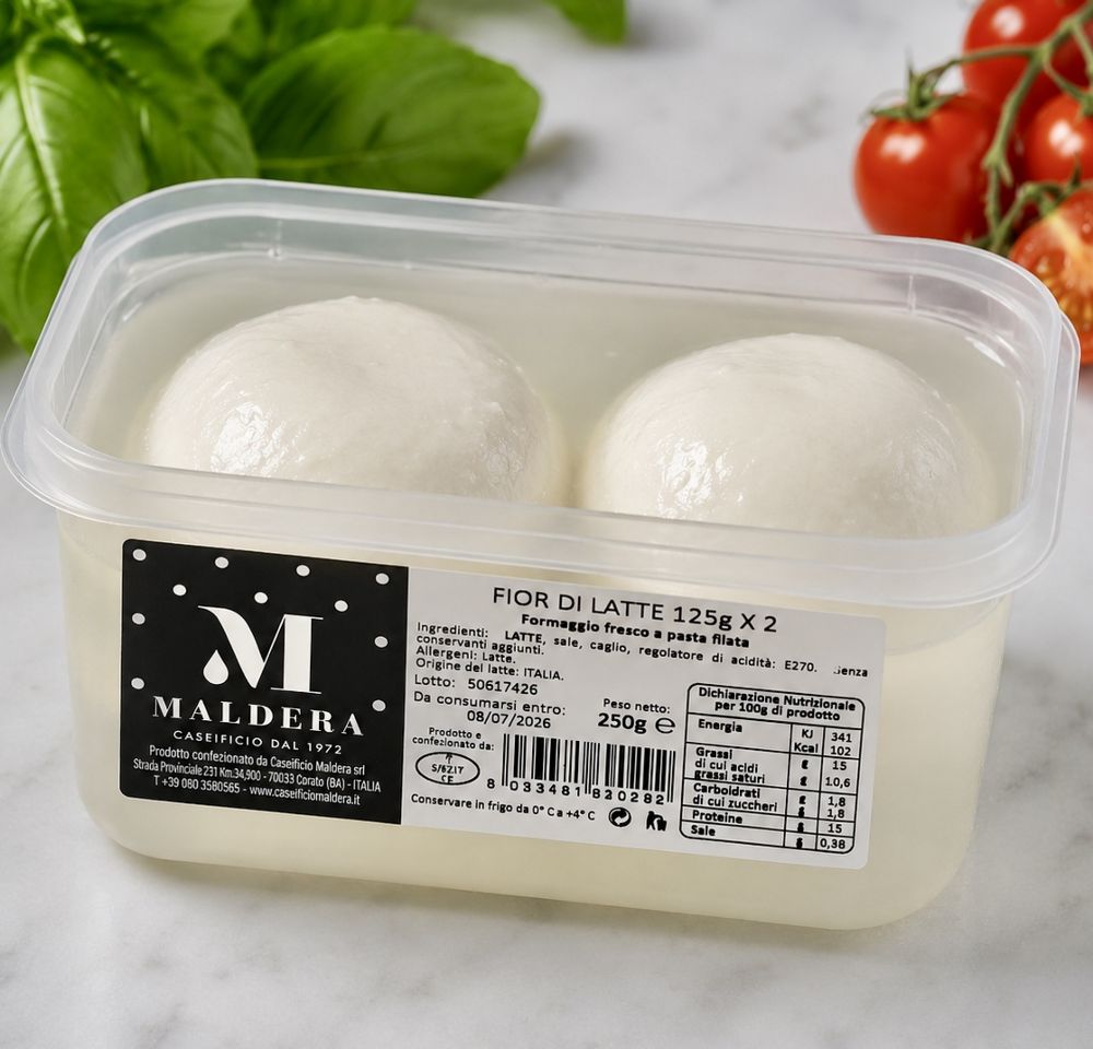 2X125g Frische Mozzarella Fior di Latte aus Apulien