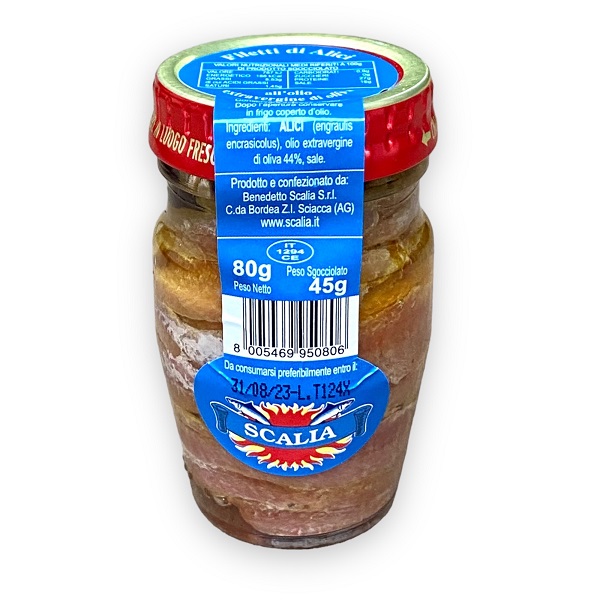 Sardellenfilets in Olivenöl Extra Vergine aus Sizilien 80g