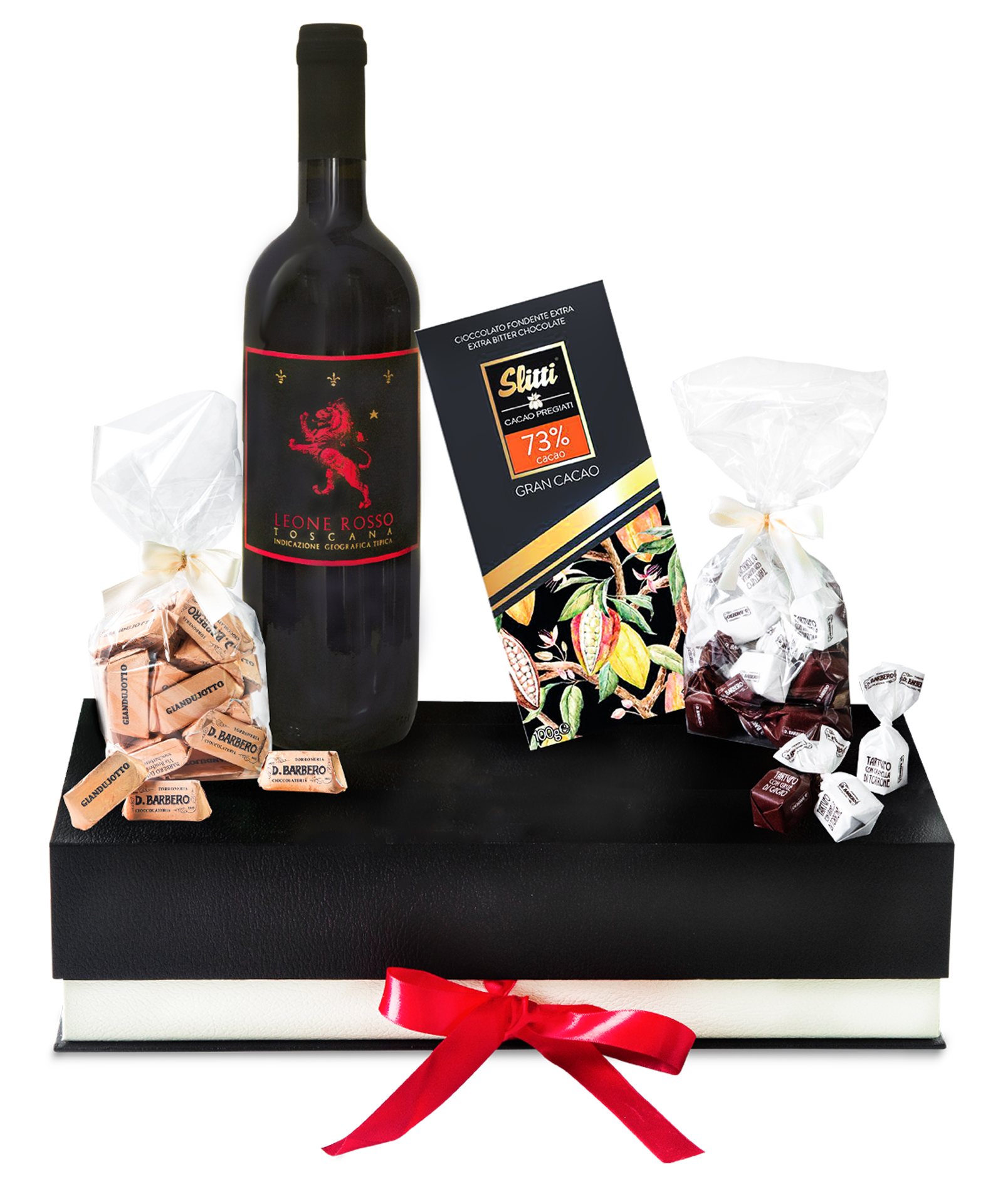 PurerGenus_FRNT_W Edle Geschenkset Schoko&Wein "Purer Genuss"