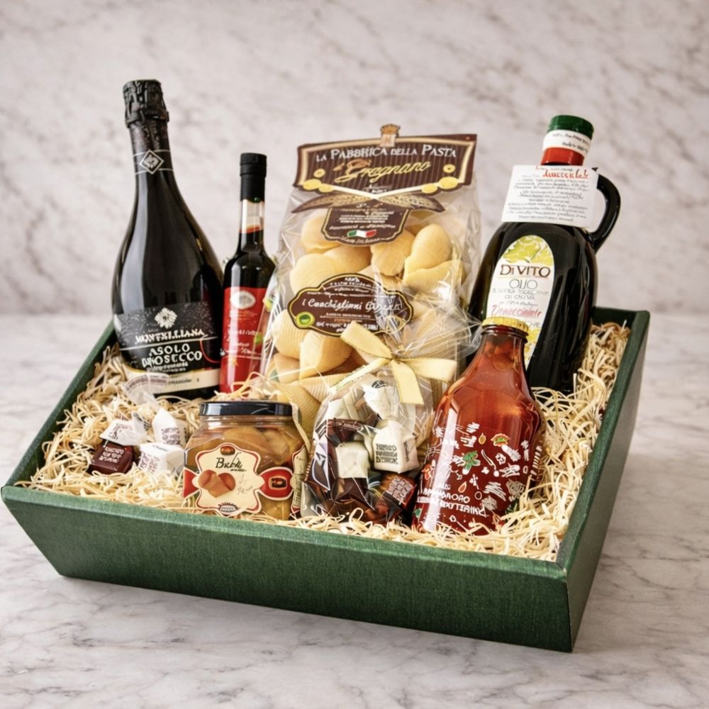 Edler  Geschenkkorb "Il meglio d'Italia" - mit ausgesuchter Feinkost aus Italien