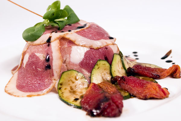 Gänsebrust Carpaccio geräuchert