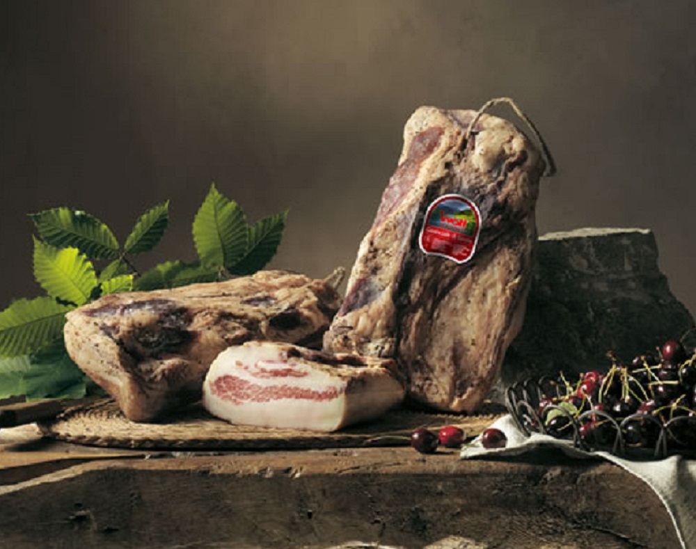 Premium Guanciale di Sauris, Schweinebacke leicht gräuchert und luftgetrocknet