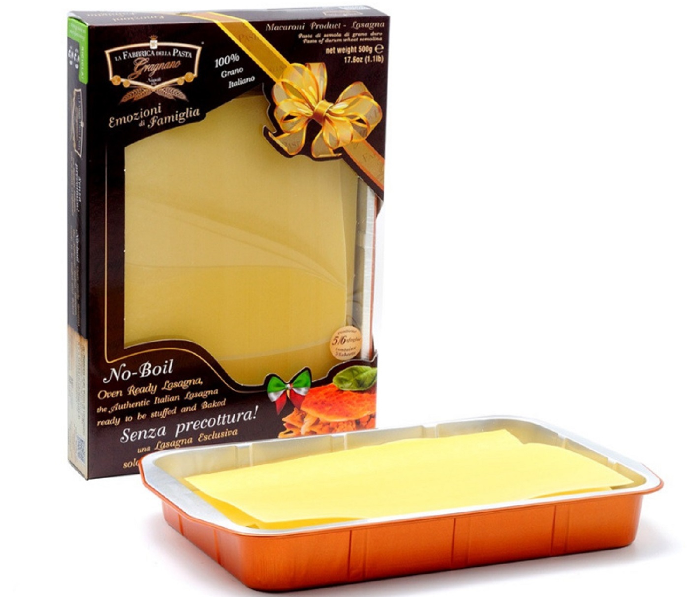 500g Familien Lasagna Nudelplatten mit Aluform Gragnano IGP