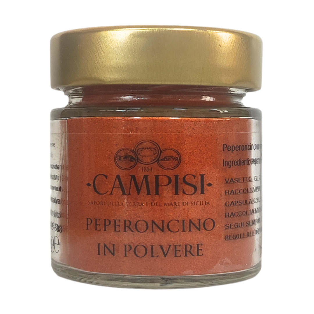Scharfe Chilipulver aus Sizilien