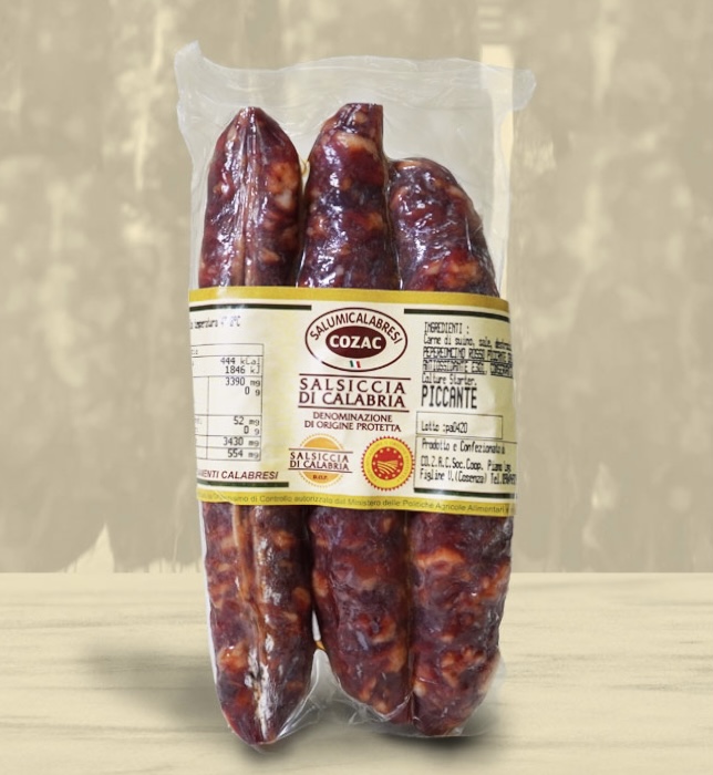 Salsiccia Piccante di Calabria DOP - Scharfe gereifte Wurst aus Kalabrien mind. 300g