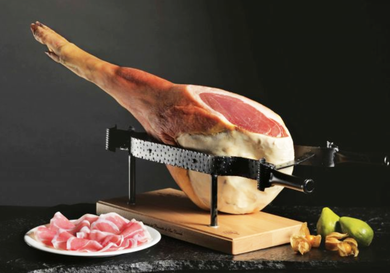 Ganze Prosciutto Keule di San Daniele DOP mit Halterung