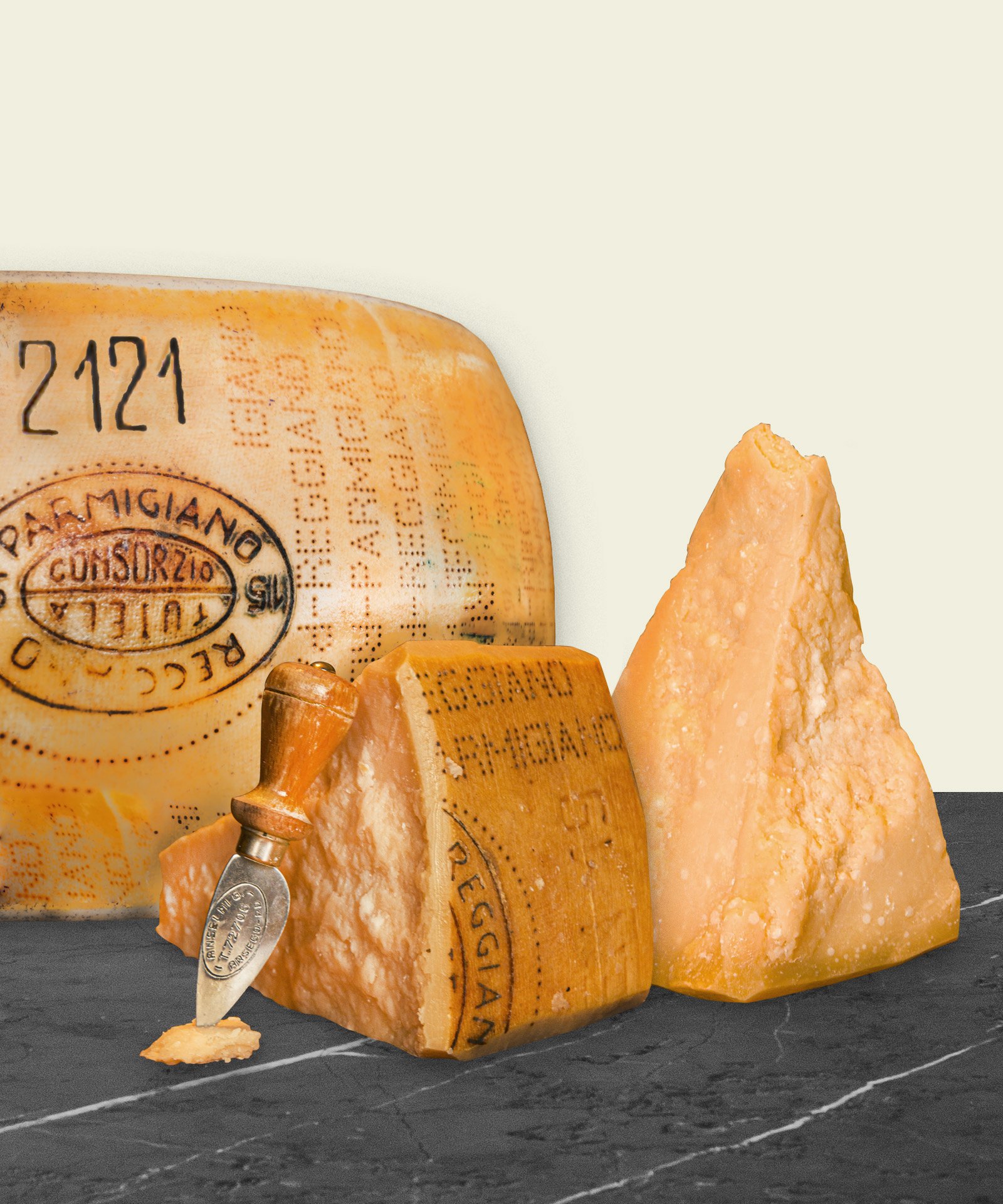 1Kg am Stück 24 Monate Parmigiano Reggiano DOP Superiore "2121" Parmesan Vecchio