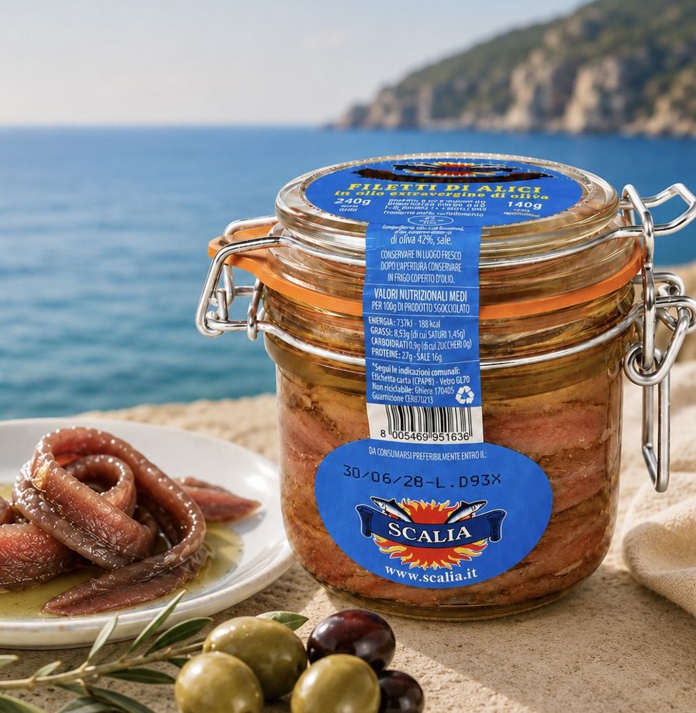 Sardellenfilets in Olivenöl Extra Vergine aus Sizilien