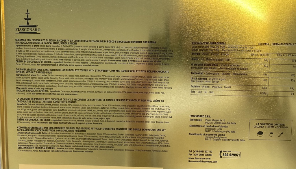 1Kg Rosa Design Dolce&Gabbana Colomba Schokolade +Creme +Messer