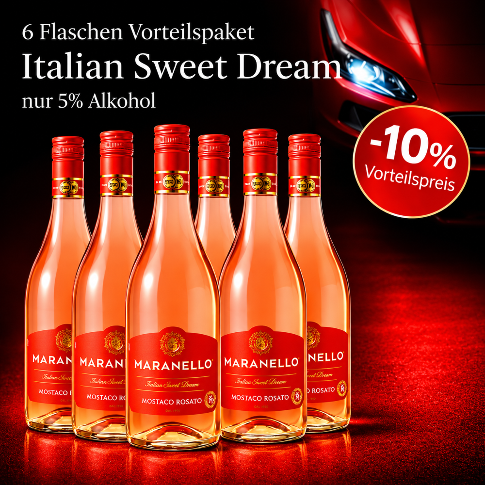 6x Maranello Mostaco Rossato Low Alcohol – Fruchtig, prickelnd & herrlich leicht