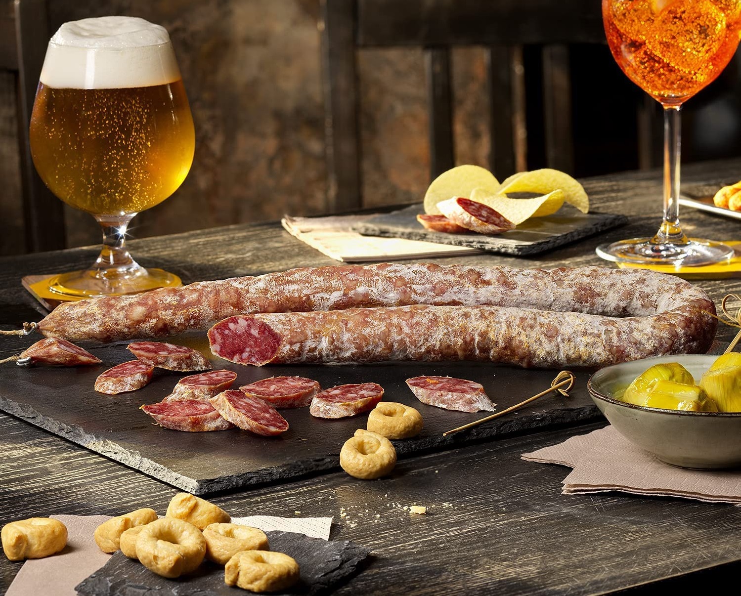Luftgetrocknete Salsiccia Passita Romagnola gereift