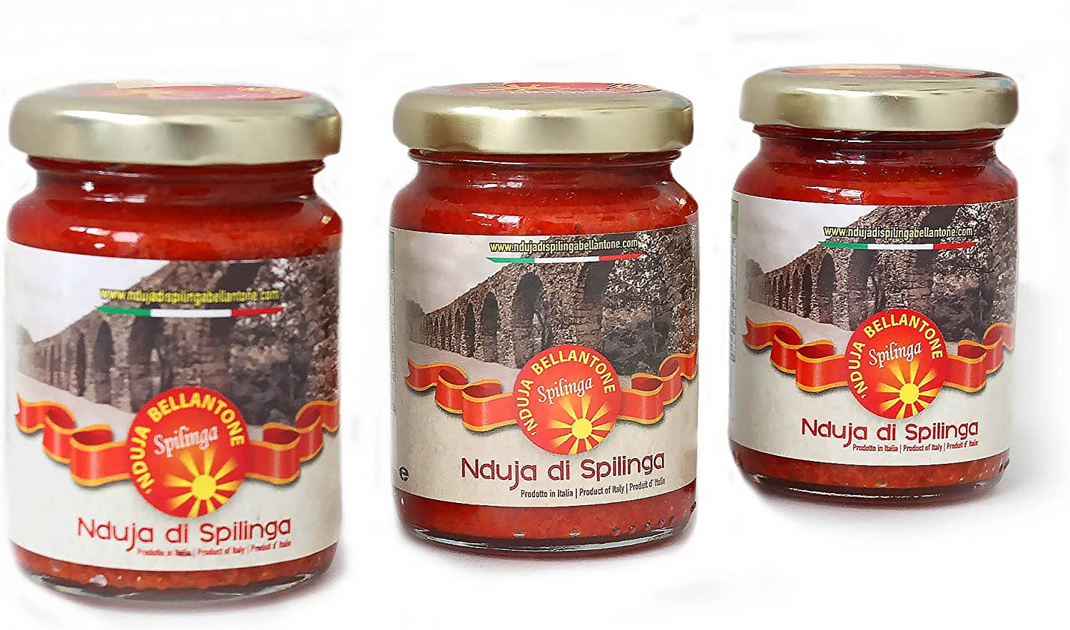 3X180gr scharfe Creme Nduja di Spilinga - Streichsalami mit 30% Chili aus Kalabrien