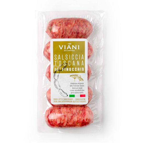 Frische Salsiccia Bratwurst mit Fenchelnsamen aus der Toskana