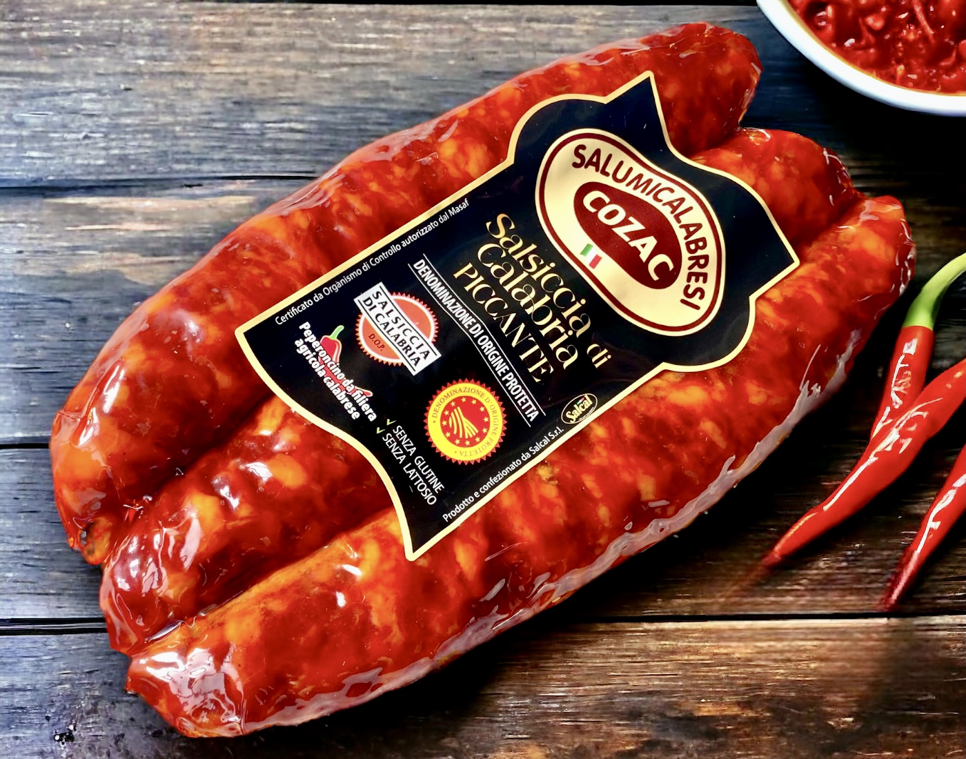 Salsiccia Piccante di Calabria - Scharfe gereifte Wurst aus Kalabrien ca. 350g