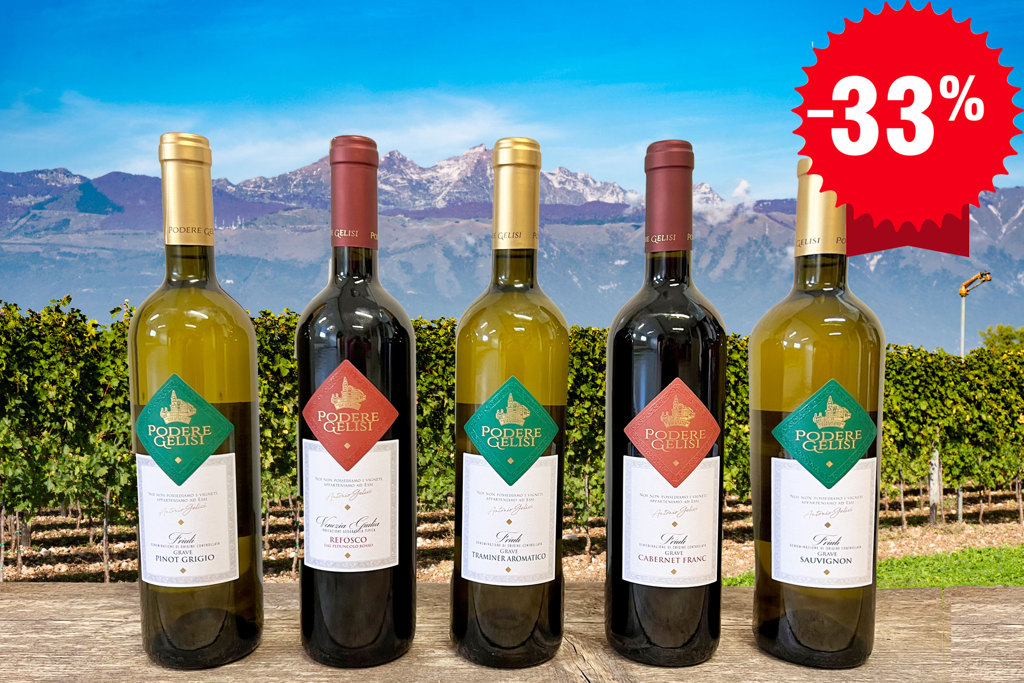 6X0,75l Probier-Set Weingut Gelisi, Friaul Grave