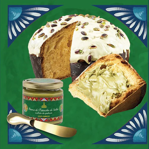 Dolce&Gabbana Panettone al Pistacchio mit Pistaziencreme Limited Edition 600Gr. Dolce&Gabbana Panettone al Pistacchio mit Pistaziencreme Limited Edition 600Gr.