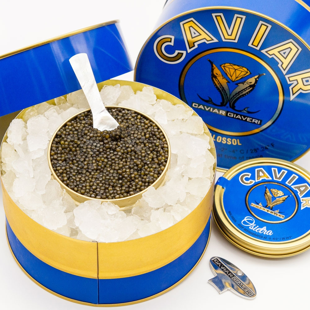 Caviar Giaveri "Blaue Osietra" 100gr Malossol im Geschenkdose 
