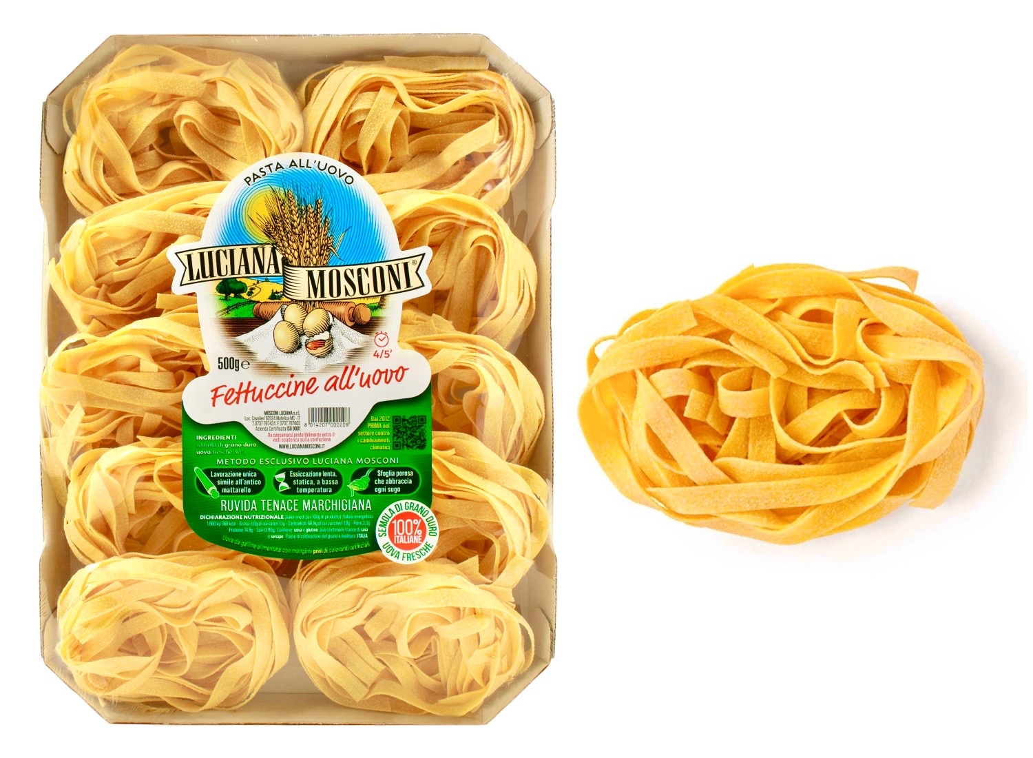 500g Fettuccine all'uovo - Luciana Mosconi - Eiernudel handwerkliche Qualität