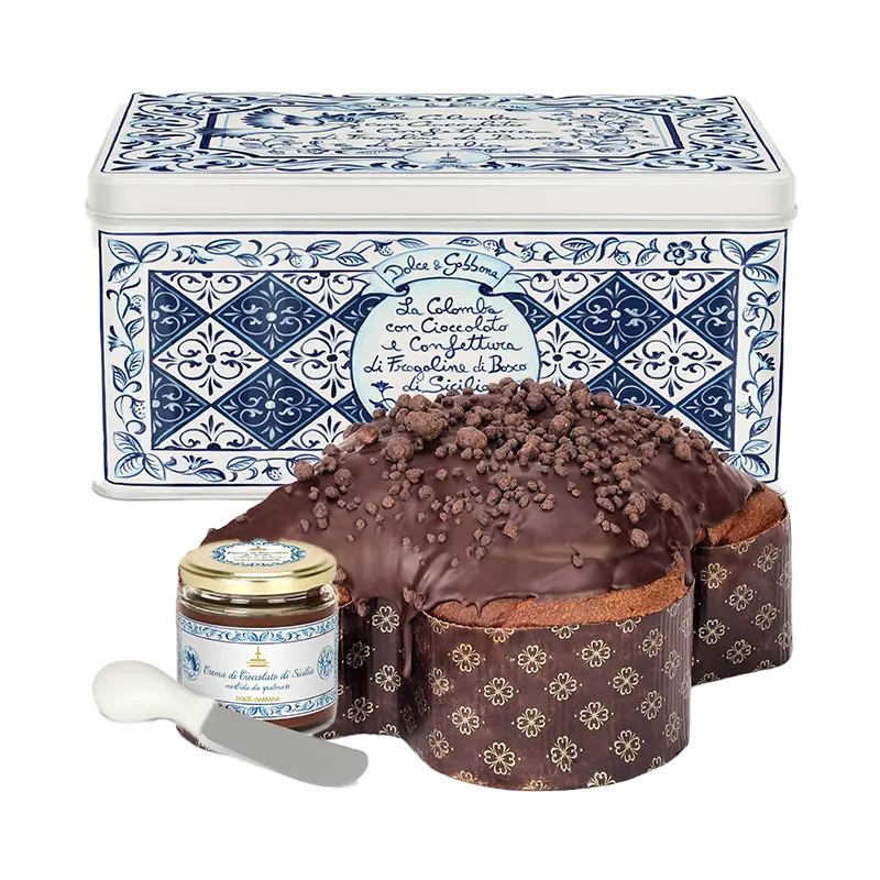 1Kg Blaue Design Dolce&Gabbana Colomba Schokolade + Creme + Messer
