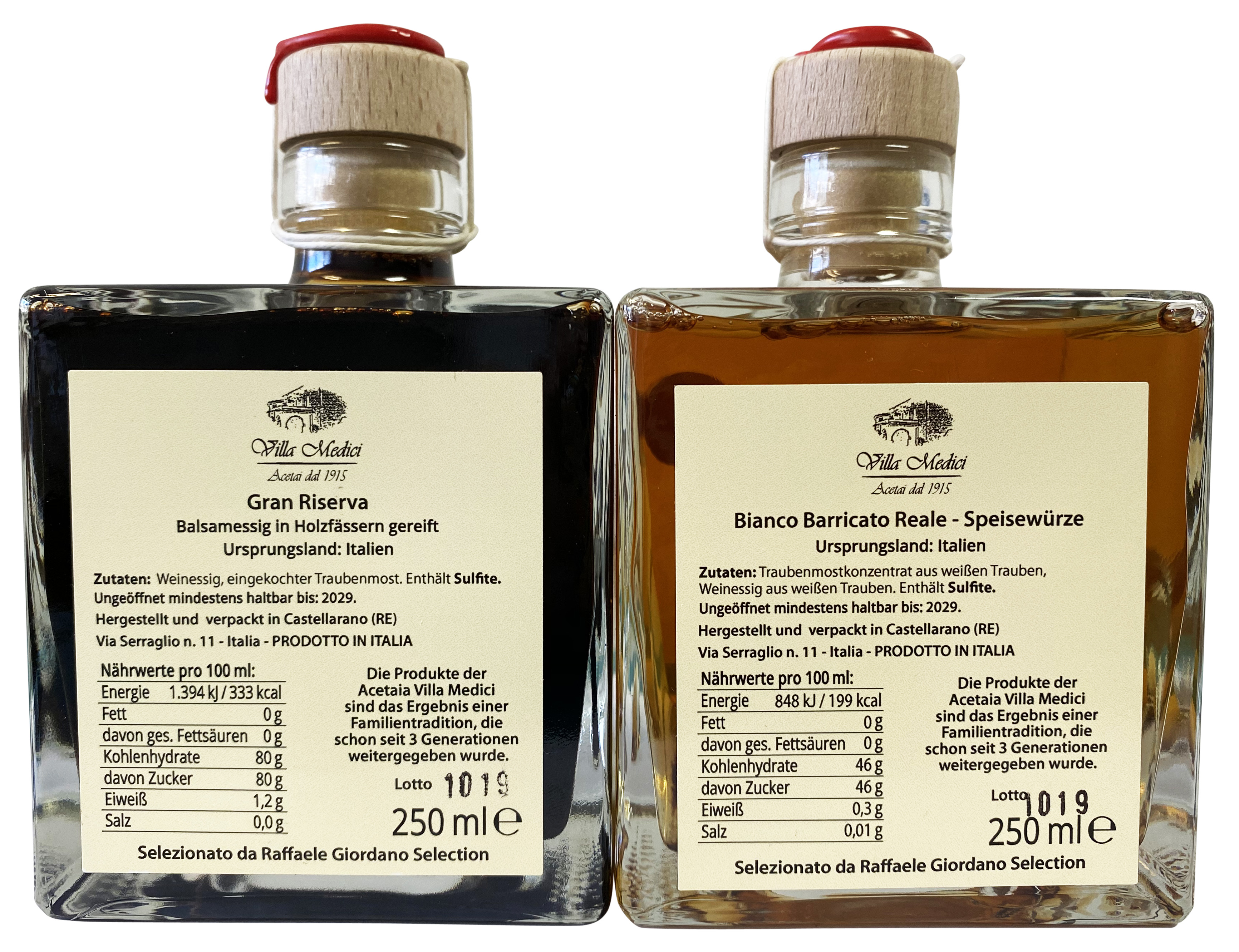 Duo Balsamico Essig 15 Jahre & Weinessig Barricato 4 Jahre
