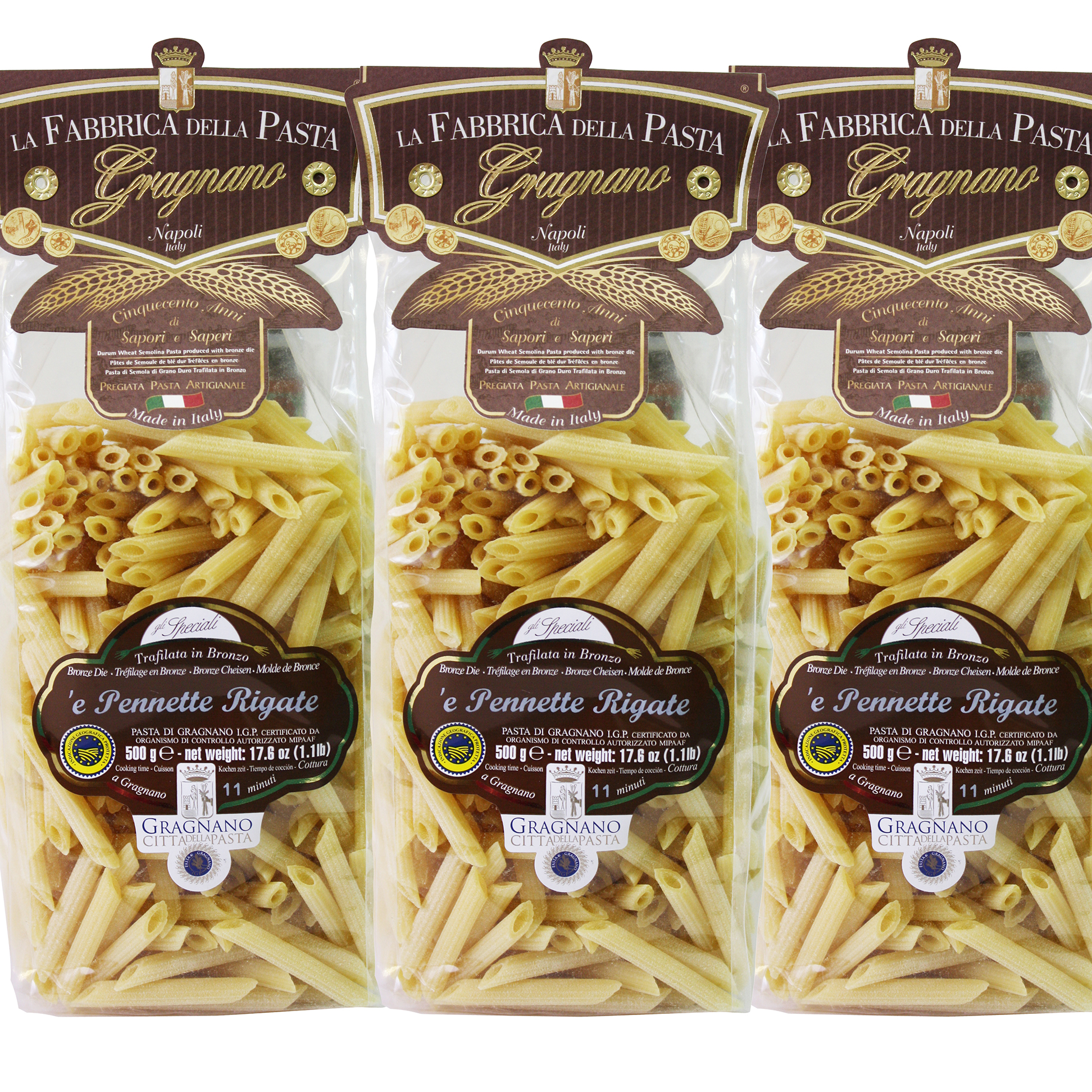 Pennette Rigate Pasta di Gragnano IGP Angebot 3x500g